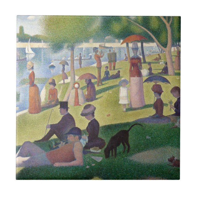 Sonntag auf La Grande Jatte Seurat Malerei Fliese (Vorderseite)
