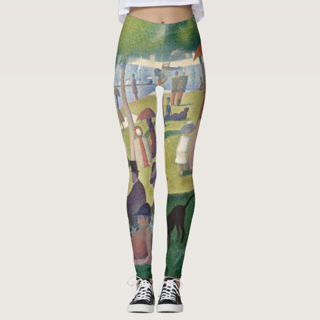 Sonntag auf La Grande Jatte Seurat Malerei Leggings (Vorderseite)