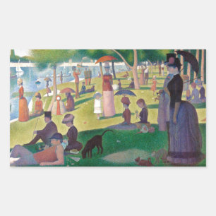 Sonntag auf La Grande Jatte Seurat Malerei Rechteckiger Aufkleber