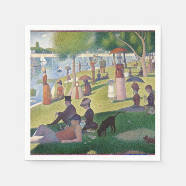 Sonntag auf La Grande Jatte Seurat Malerei Serviette (Vorderseite)