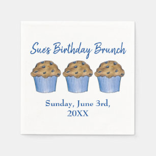 Sonntag Frühstück Brunch Party Blueberry Muffin Serviette
