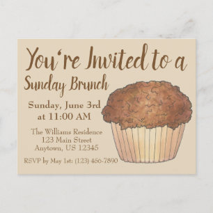 Sonntag Frühstück Brunch Streusel Crumb Muffin Einladungspostkarte