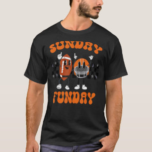 Sonntag Fundament Retro Fußball Spiel Tag Herbst H T-Shirt
