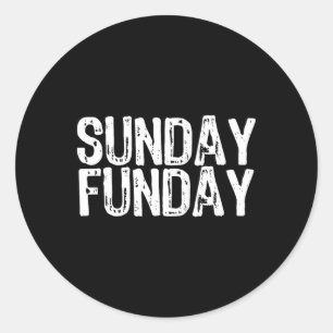 Sonntag Funday Fußball T-Shirt Runder Aufkleber