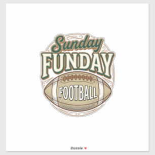 Sonntag Funday Fußball Vintage-Shirt-Design_1 Aufkleber