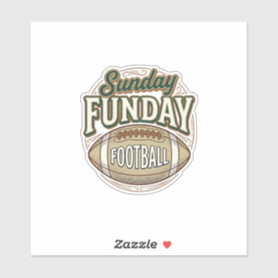Sonntag Funday Fußball Vintage-Shirt-Design_1 Aufkleber
