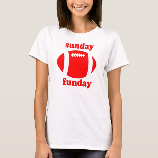 Sonntag Funday - Rot T-Shirt (Vorderseite)