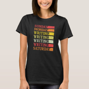 Sonntag Montag Schreiben Buchautor Grafik T-Shirt