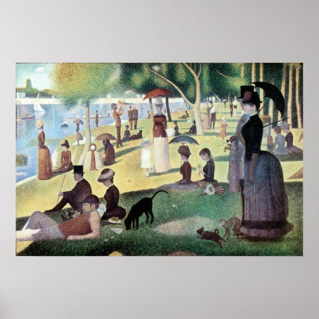 Sonntag Nachmittag Insel La Grande Jatte by Seurat Poster (Vorne)