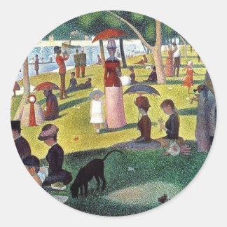 Sonntag Nachmittag La großes Jatte - Georges Runder Aufkleber