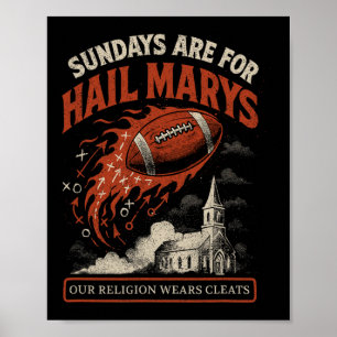 Sonntage sind für Hail Marys Lustiges Football-Spi Poster