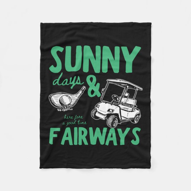Sonntage und Fairways Illustration Fleecedecke (Vorderseite)