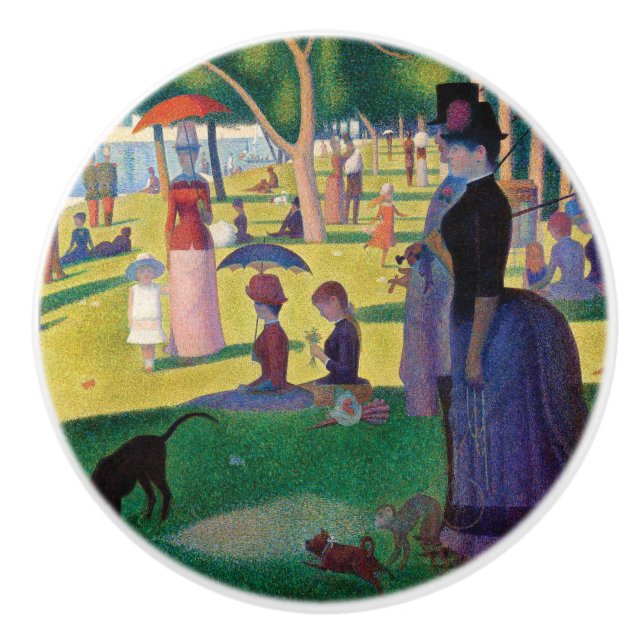 Sonntagnachmittag auf La Grande Jatte von Seurat Keramikknauf (Vorderseite)