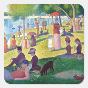 Sonntagnachmittag auf La Grande Jatte von Seurat Quadratischer Aufkleber