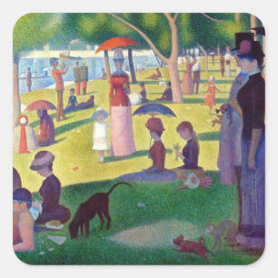 Sonntagnachmittag auf La Grande Jatte von Seurat Quadratischer Aufkleber
