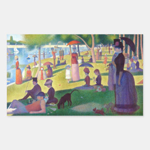 Sonntagnachmittag auf La Grande Jatte von Seurat Rechteckiger Aufkleber