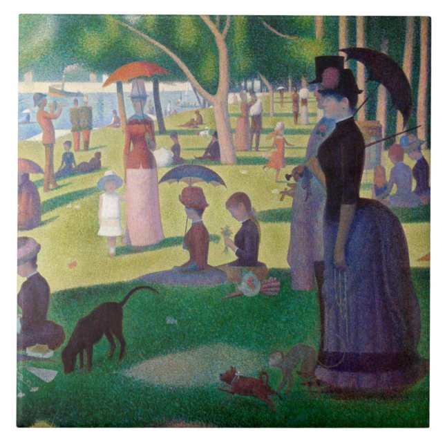 Sonntagnachmittag in La Grande Jatte, Seurat Fliese (Vorderseite)