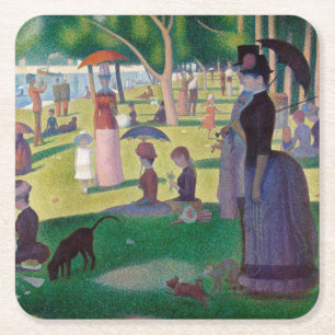 Sonntagnachmittag in La Grande Jatte, Seurat Rechteckiger Pappuntersetzer