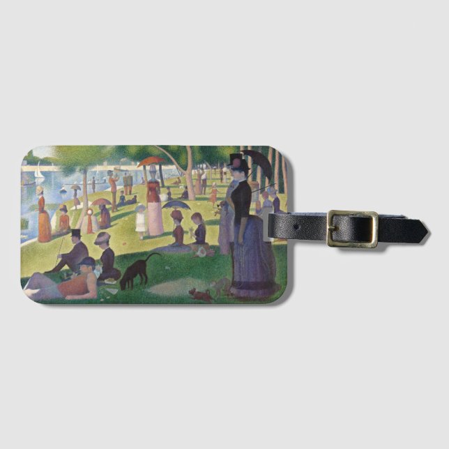 Sonntagnachmittag Seurat Neo Impressionist Malerei Gepäckanhänger (Vorderseite (Horizontal))
