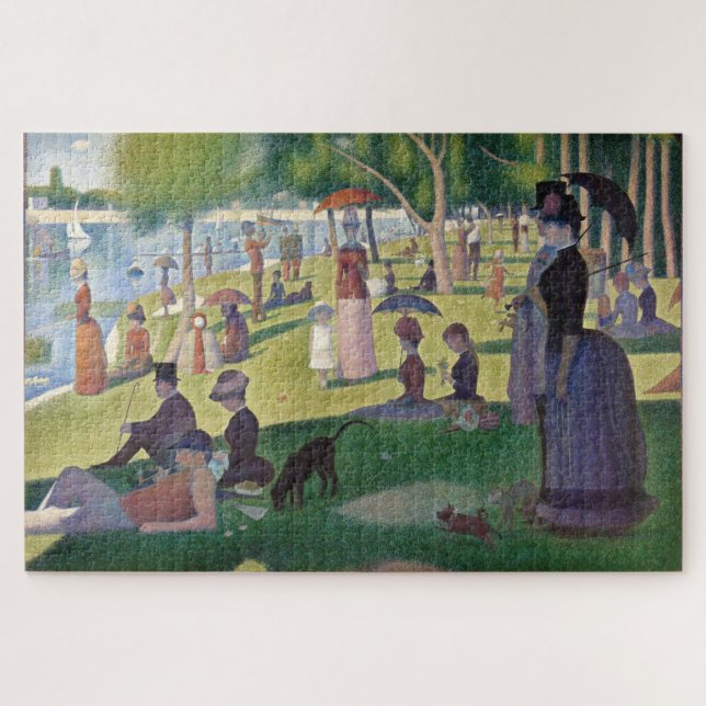 Sonntagnachmittag Seurat Neo Impressionist Malerei Puzzle (Horizontal)