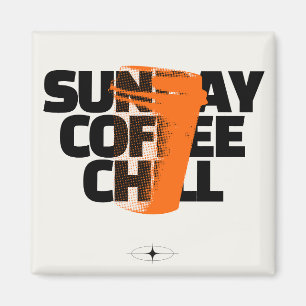Sonntags-Coffee-Chill - Urban Halftone-Grafik-Zita Magnet