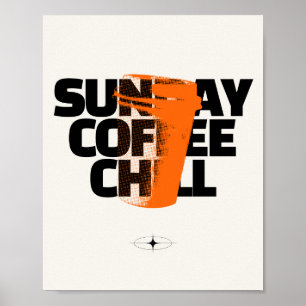 Sonntags-Coffee-Chill - Urban Halftone-Grafik-Zita Poster