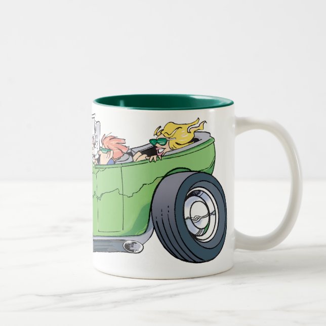 Sonntags-Fahrer-Tasse Zweifarbige Tasse (Rechts)
