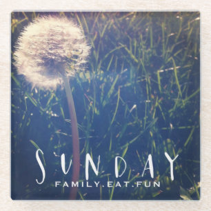 Sonntags-Familie essen Spaß Glasuntersetzer