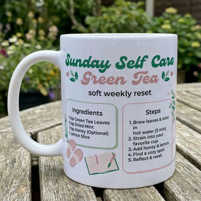 Sonntags-Reset Grüntee-Kalm-Ritual Kaffeetasse (Von Creator hochgeladen)