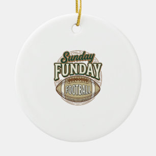 Sonntags-Spaß-Fußball-Vintage-Shirt-Design_1 Keramik Ornament