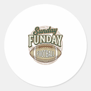 Sonntags-Spaß-Fußball-Vintage-Shirt-Design_1 Runder Aufkleber