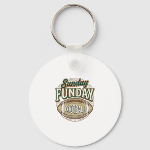 Sonntags-Spaß-Fußball-Vintage-Shirt-Design_1 Schlüsselanhänger