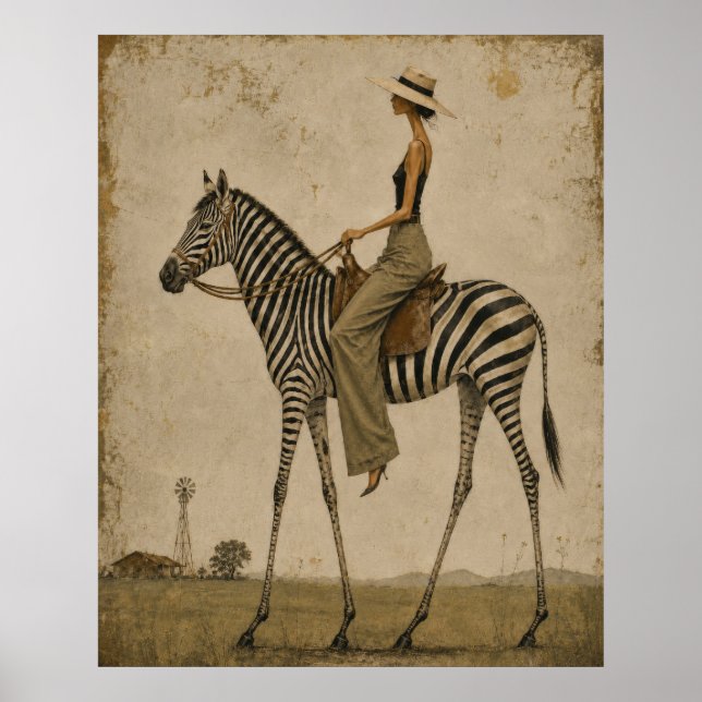Sonntagsausflug auf einem Zebra Poster (Vorne)