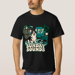 Sonntagsklänge Corgi mit Kopfhörern Vinyl T-Shirt