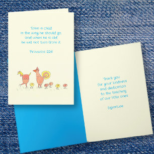 Sonntagsschullehrer Danke, Card Dankeskarte