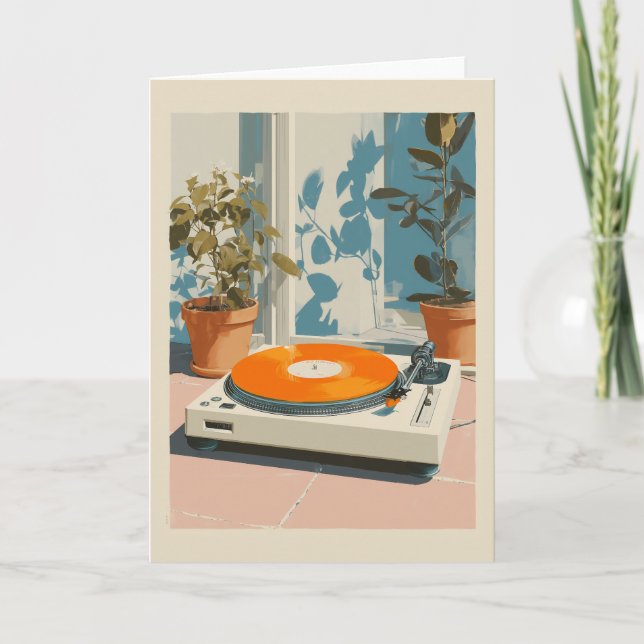 Sonntellerplatte mit orangener Vinyl Karte (Vorderseite)