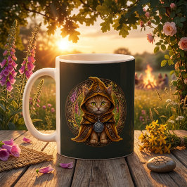Sonnwend-Dreistreifenkatze Sommer Cottagecore-Katz Kaffeetasse