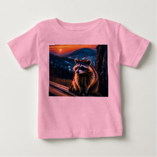 Sonnwende in der Lodge: Winteruntergang des Waschb Baby T-shirt