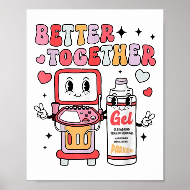 Sonograf Valentinstag Ultrasound Technologe Poster (Vorne)