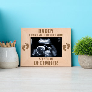 Sonogram Daddy to Be Baby Bump Vatertag Geätzte Rahmen