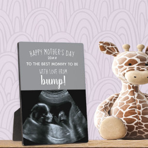 Sonogram Foto Graue und weiße beste Mommy, um zu s Fotoplatte