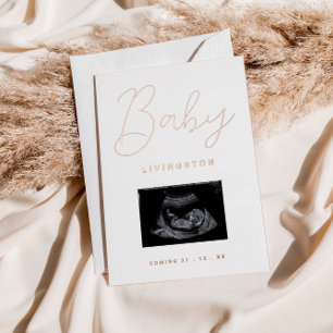 Sonogram Rose Gold Foil Pregnancy Ankündigung