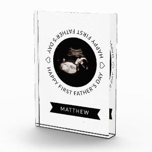 Sonogramm-Herz des ersten Vaters Fotoblock