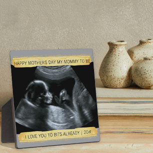Sonogrammfoto werdende Mamma ich liebe dich schon  Fotoplatte