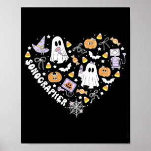 Sonographer Herz Halloween Ultraschall Tech MFM Poster