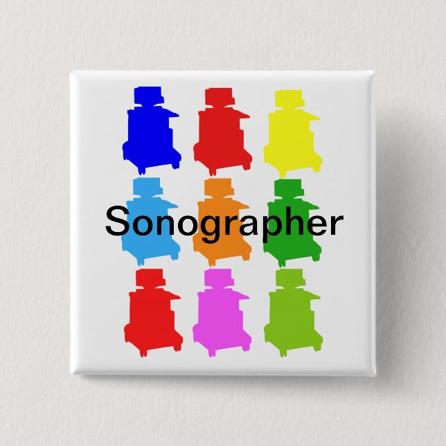 Sonographer Popart Gfits Button (Vorderseite)