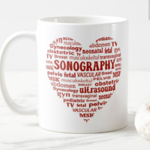 Sonographie Spezialität Rotes Herz Sonographer Ges Kaffeetasse