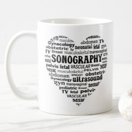 Sonographie-Spezialität Schwarzes Herz Sonographer Kaffeetasse