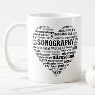 Sonographie-Spezialität Schwarzes Herz Sonographer Kaffeetasse