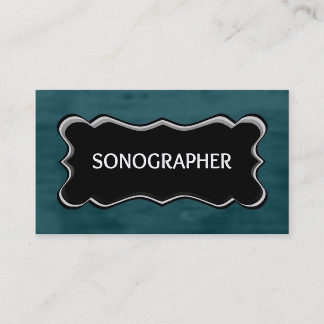 Sonographin Elegant Name Plate Visitenkarte (Vorderseite)